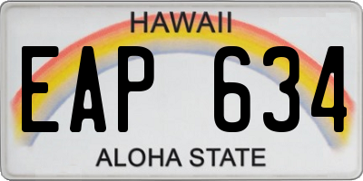 HI license plate EAP634