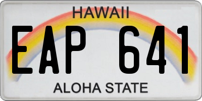 HI license plate EAP641