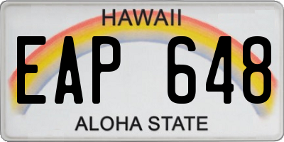 HI license plate EAP648