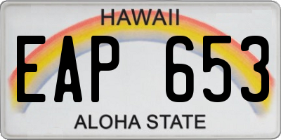 HI license plate EAP653