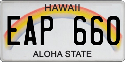 HI license plate EAP660