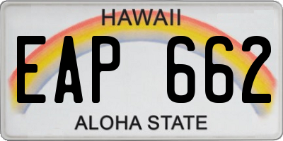 HI license plate EAP662