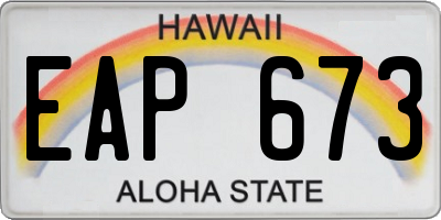 HI license plate EAP673