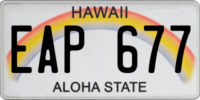 HI license plate EAP677
