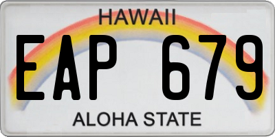 HI license plate EAP679