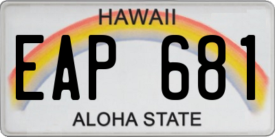 HI license plate EAP681