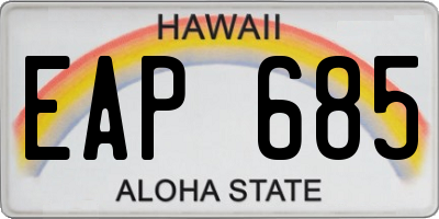 HI license plate EAP685