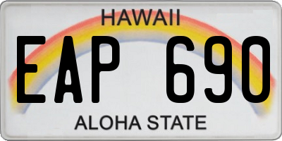 HI license plate EAP690