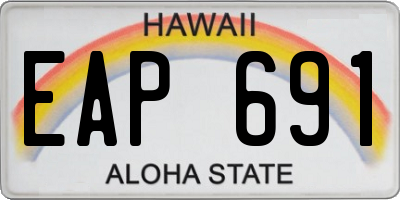 HI license plate EAP691