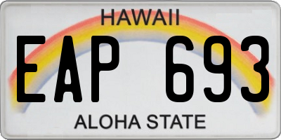 HI license plate EAP693