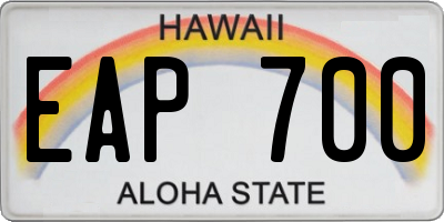 HI license plate EAP700
