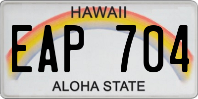 HI license plate EAP704