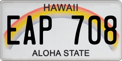 HI license plate EAP708