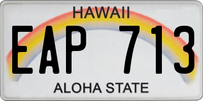 HI license plate EAP713