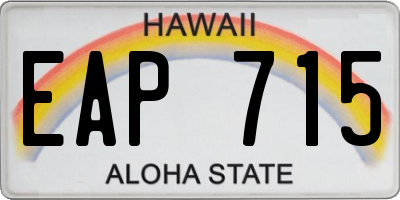 HI license plate EAP715