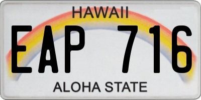 HI license plate EAP716