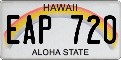 HI license plate EAP720