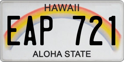 HI license plate EAP721