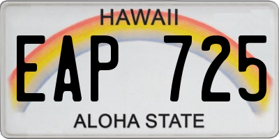 HI license plate EAP725