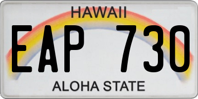 HI license plate EAP730