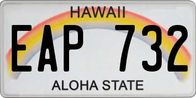 HI license plate EAP732