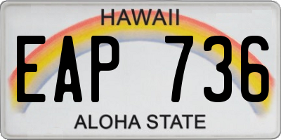 HI license plate EAP736