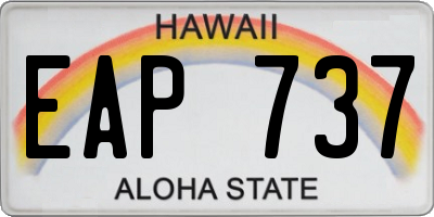 HI license plate EAP737