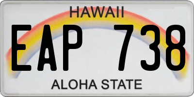 HI license plate EAP738