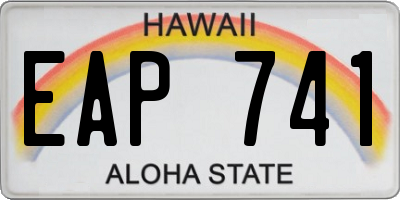 HI license plate EAP741