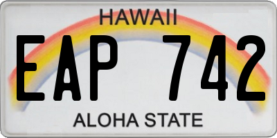 HI license plate EAP742