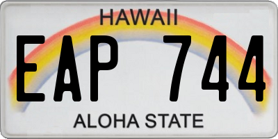 HI license plate EAP744