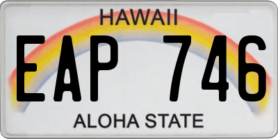 HI license plate EAP746