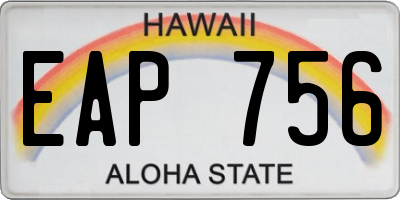 HI license plate EAP756