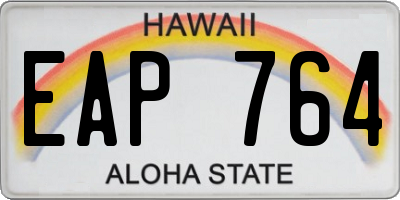 HI license plate EAP764