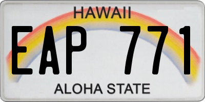 HI license plate EAP771