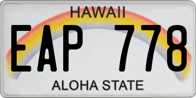 HI license plate EAP778