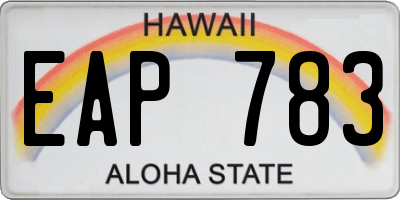 HI license plate EAP783