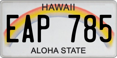 HI license plate EAP785