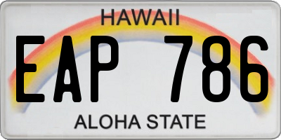 HI license plate EAP786