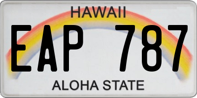 HI license plate EAP787