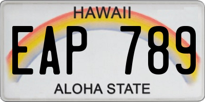 HI license plate EAP789