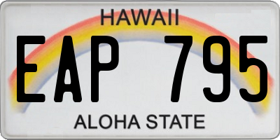 HI license plate EAP795