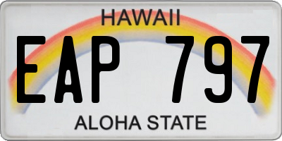 HI license plate EAP797