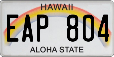 HI license plate EAP804