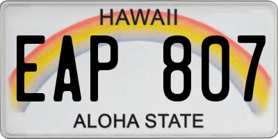 HI license plate EAP807