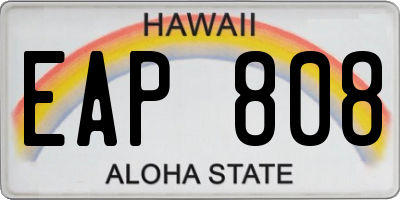 HI license plate EAP808