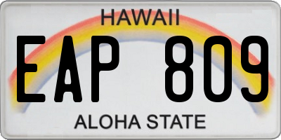 HI license plate EAP809