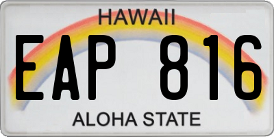 HI license plate EAP816