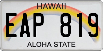 HI license plate EAP819