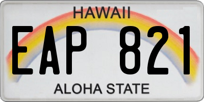 HI license plate EAP821